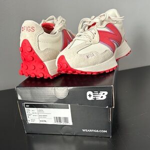 New Balance Figs 327 Sneaker - Cream and Coral Pink